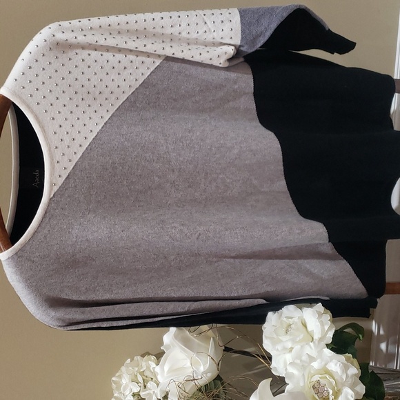 Nwt 1X Aaeda sweater gray white black - Picture 5 of 11